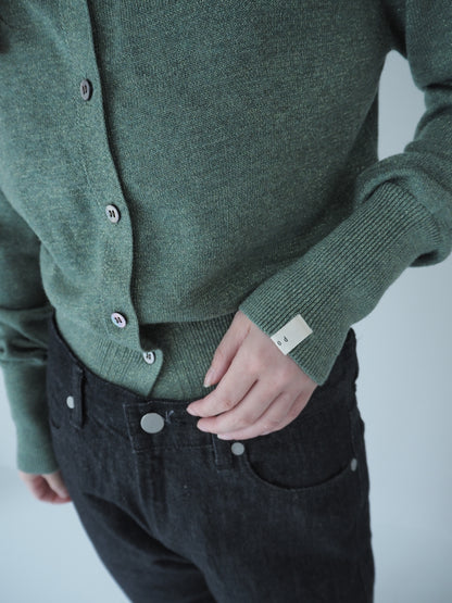 glitter knit cardigan / green