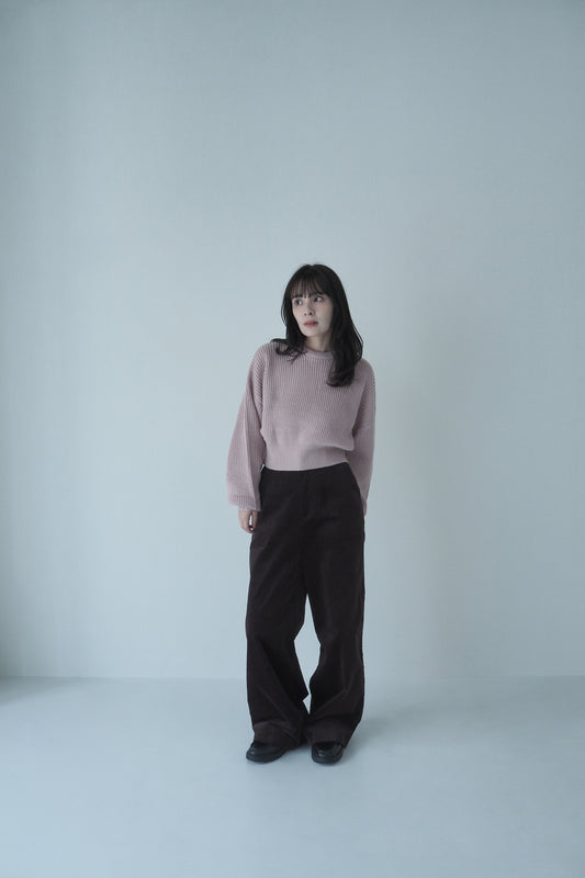 Low gauge knit pullover / pink