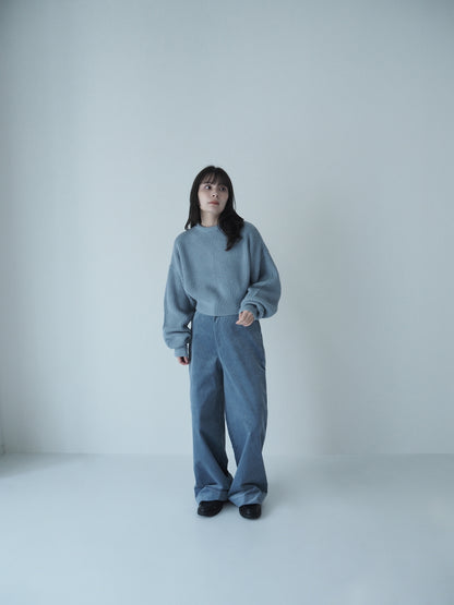 corduroy wide pants / sax