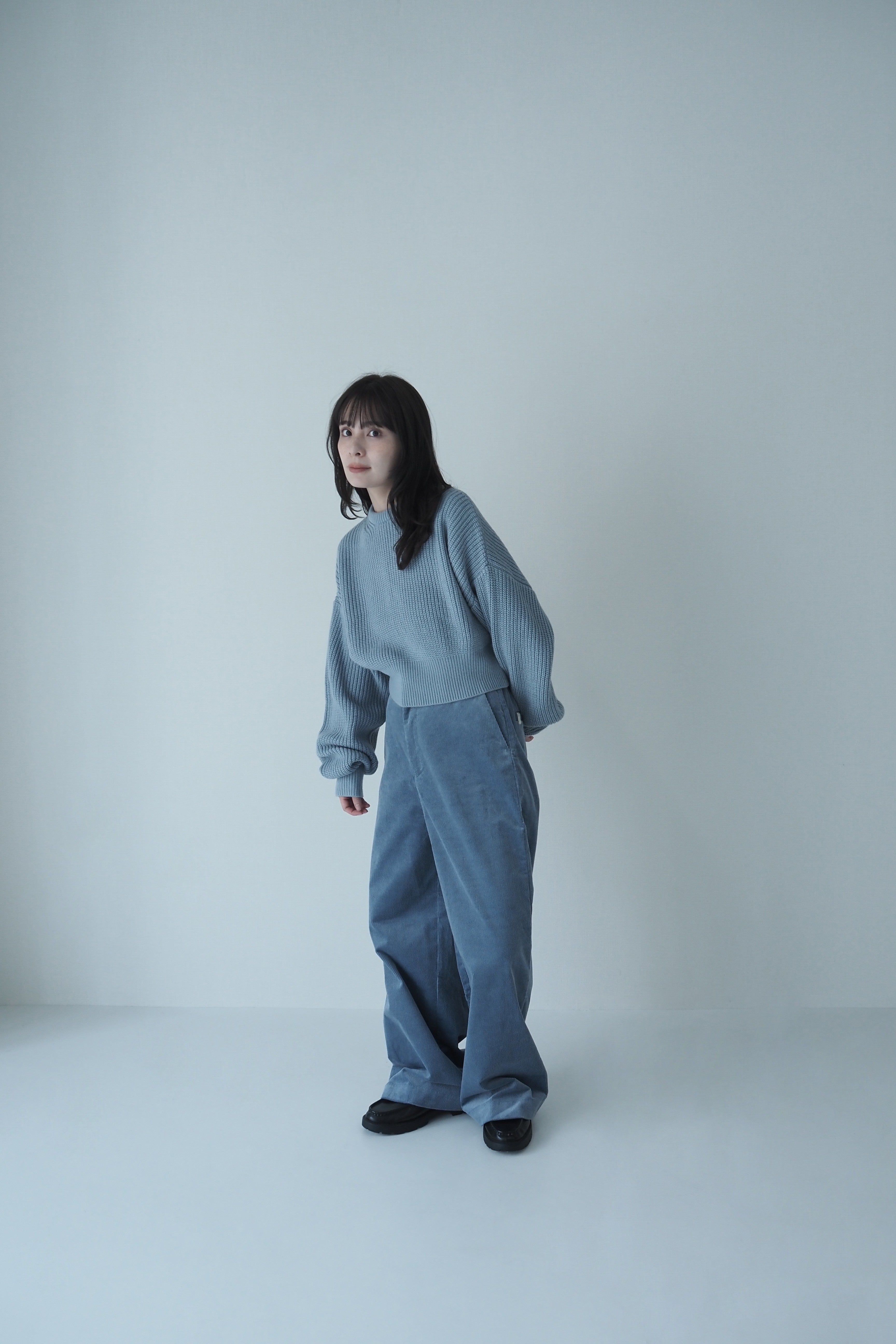 corduroy wide pants / sax – PoFF公式オンラインショップ