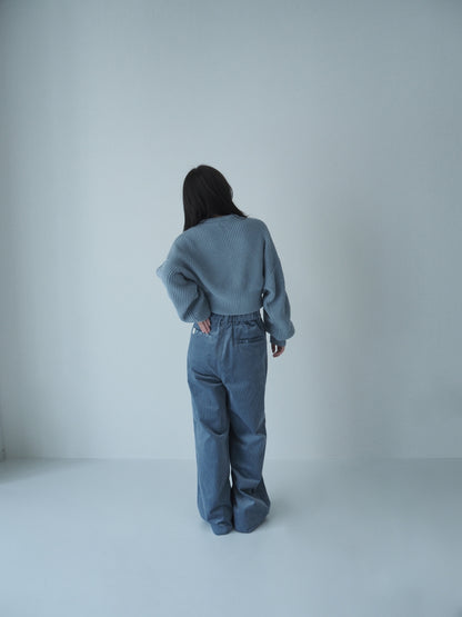 corduroy wide pants / sax