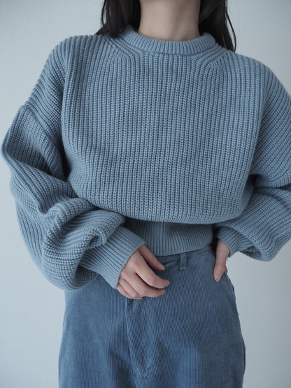 Low gauge knit pullover / blue
