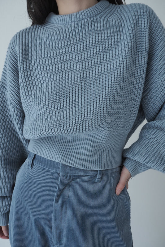 Low gauge knit pullover / blue