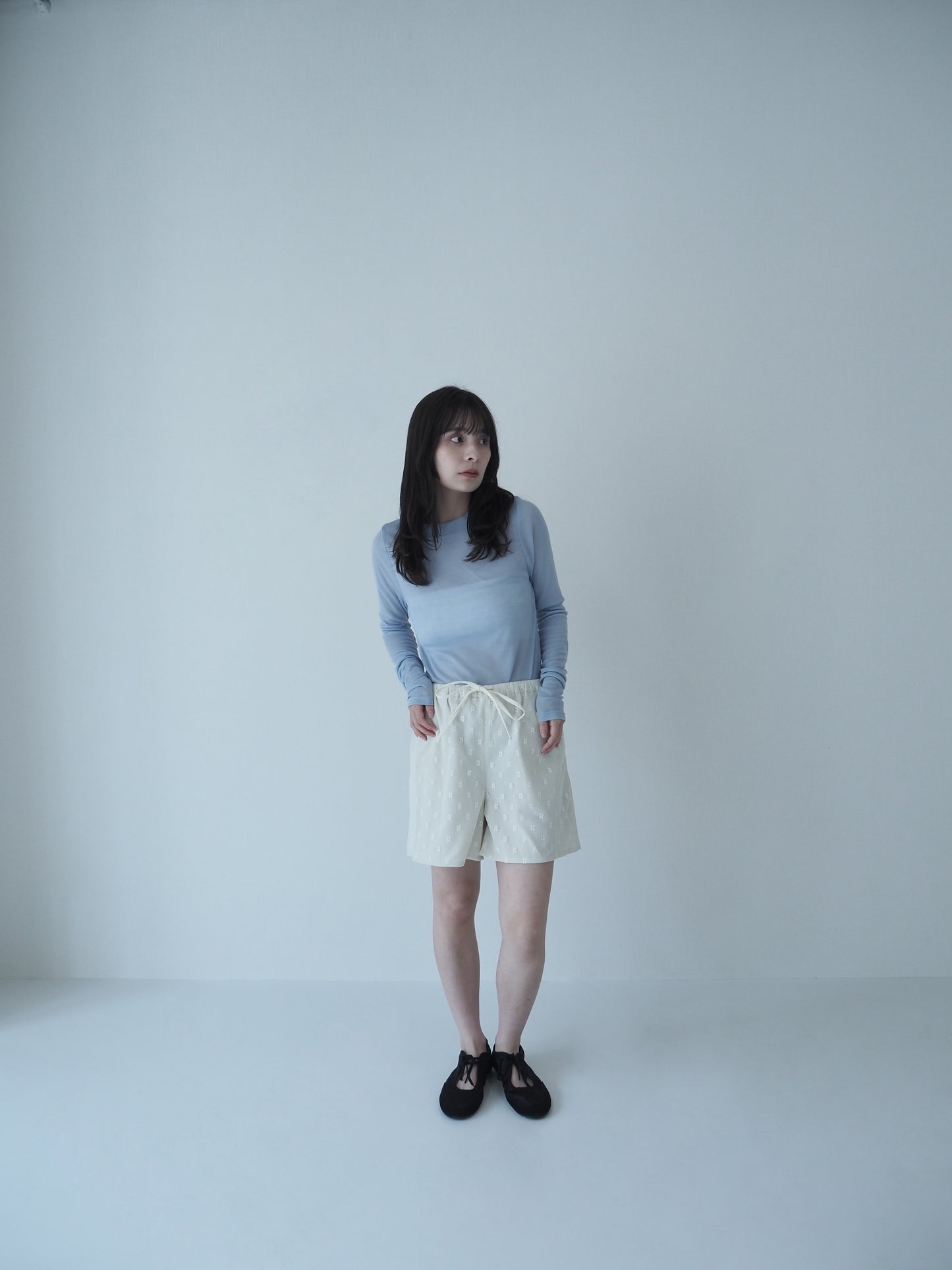 Flower tulle culottes / White