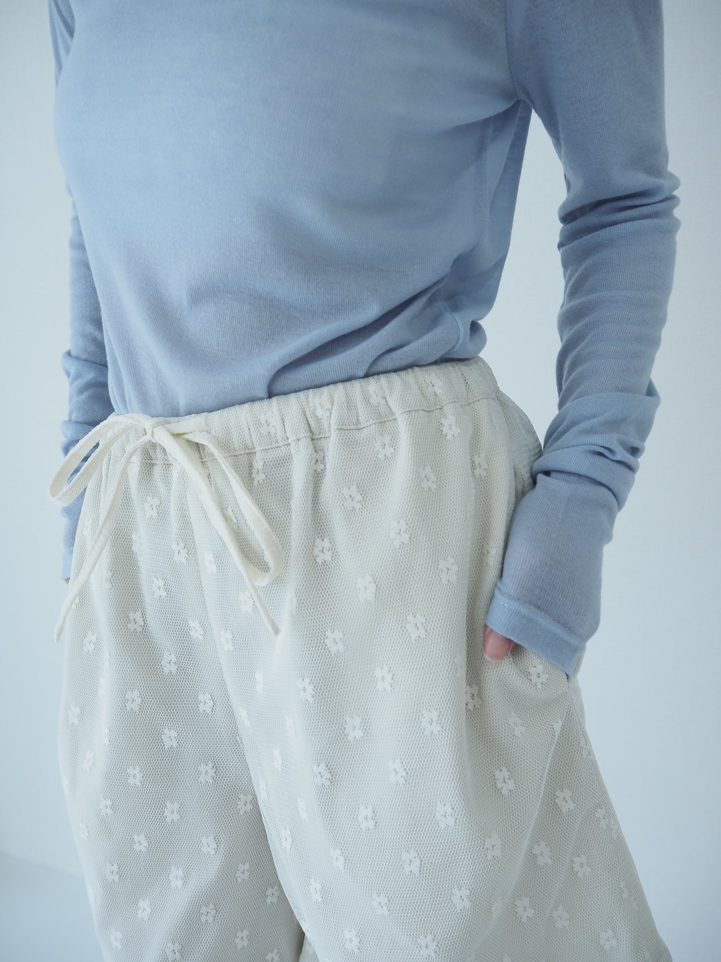 Flower tulle culottes / White