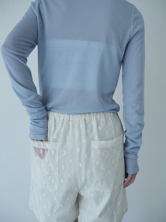 Flower tulle culottes / White