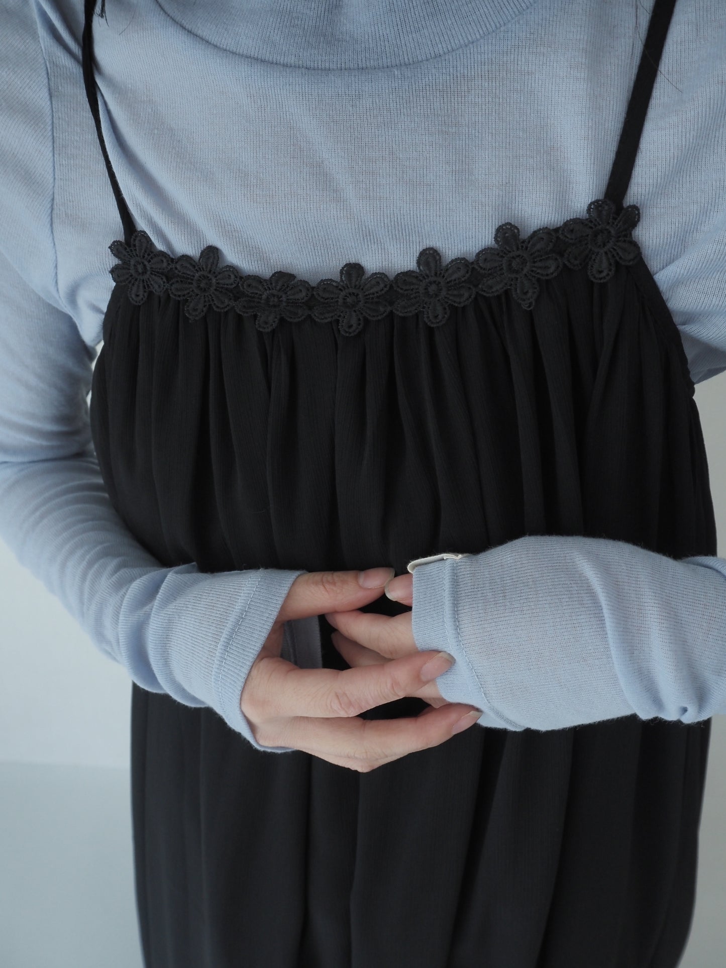 Willow&flower lace long dress / Black