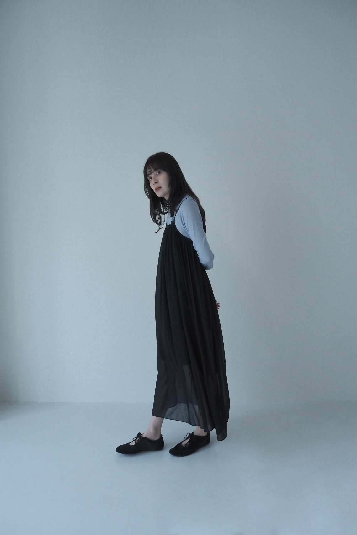 Willow&flower lace long dress / Black