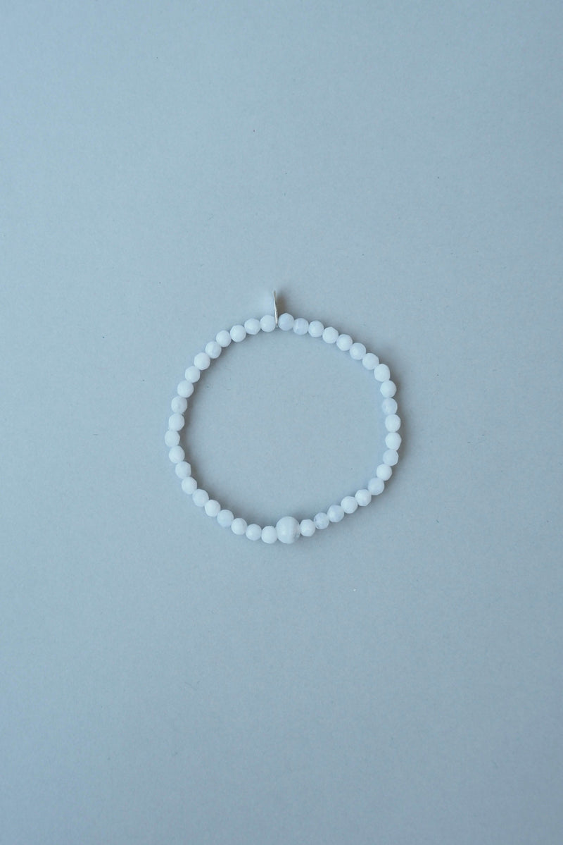 Blue Lace Agate hair tie bracelet