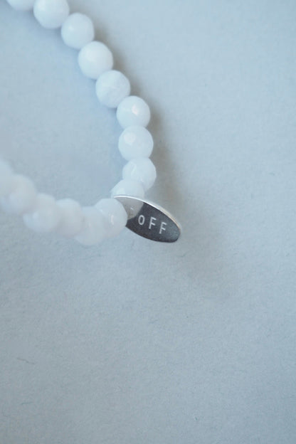 Blue Lace Agate hair tie bracelet