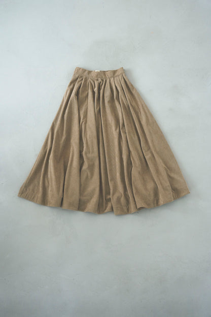 Corduroy flare skirt  /camel