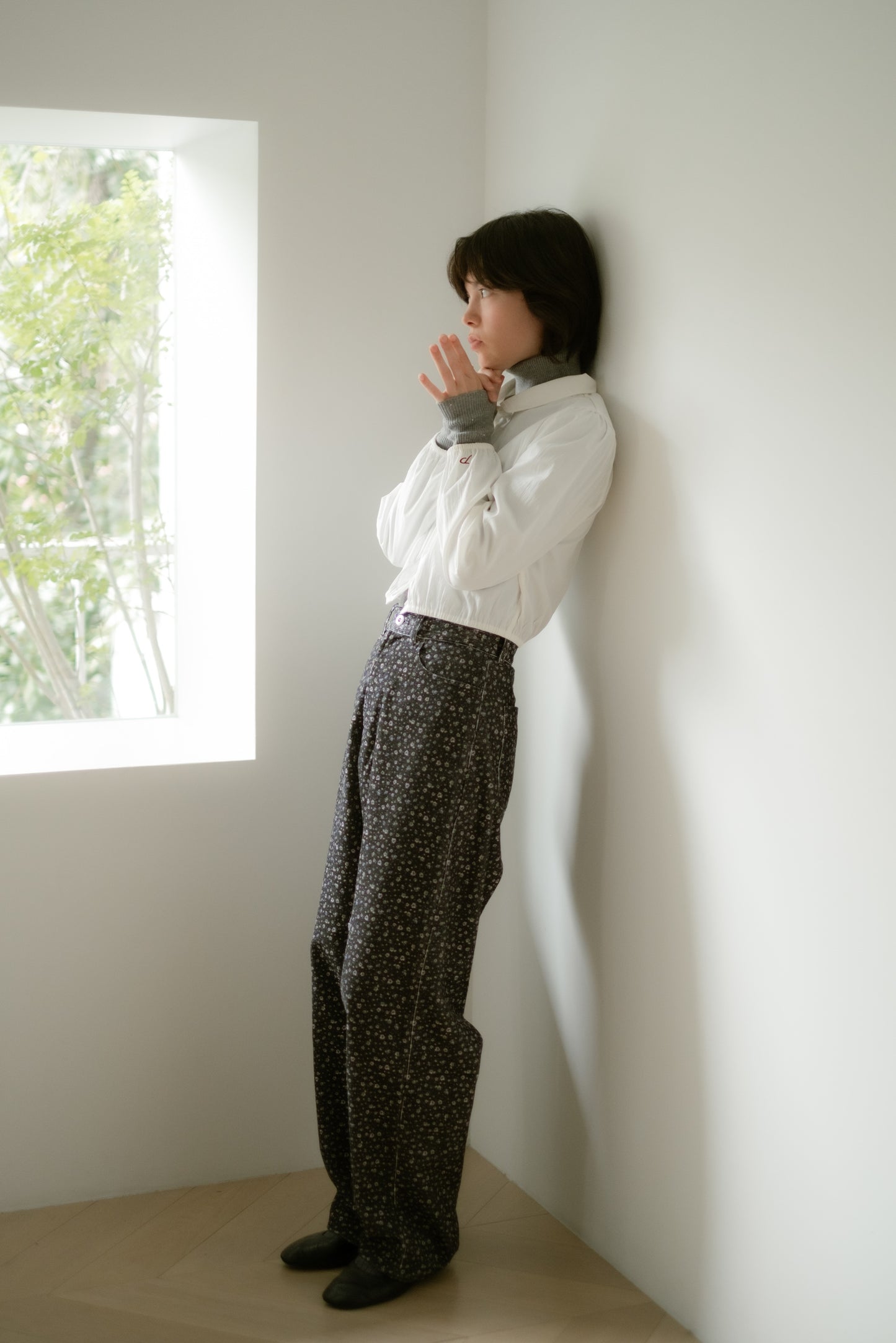 Soft corduroy wide pants / Bouquet