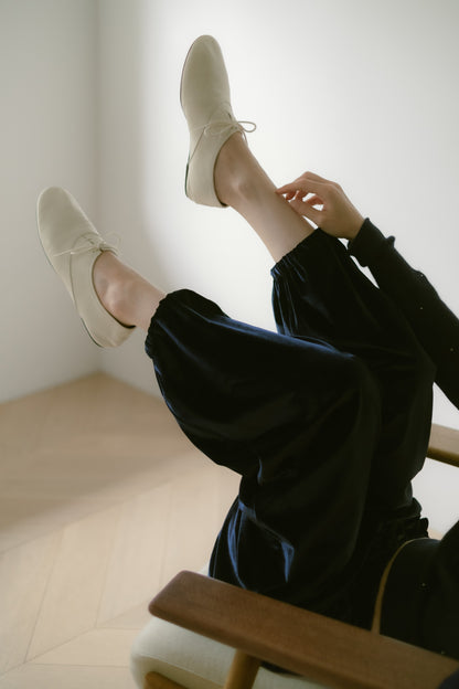 Velour Drawstring Pants / Navy