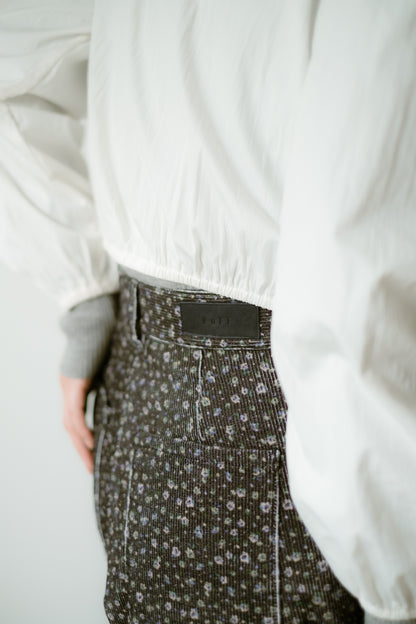 Soft corduroy wide pants / Bouquet
