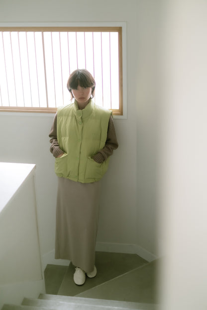 Wool I-line skirt / Beige