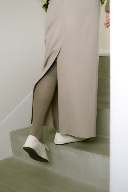 Wool I-line skirt / Beige