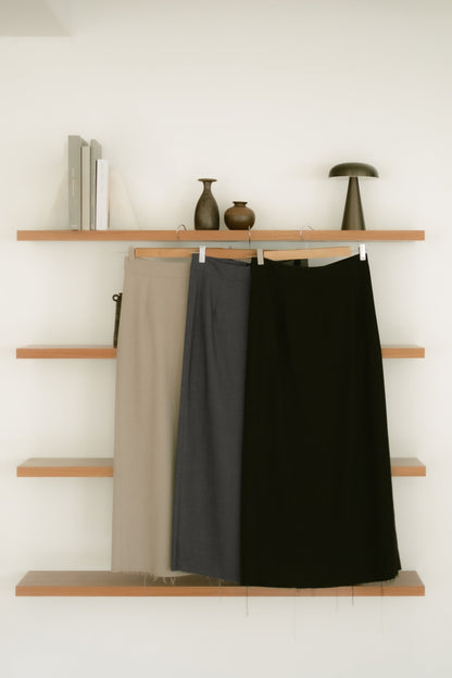 Wool I-line skirt/ Gray