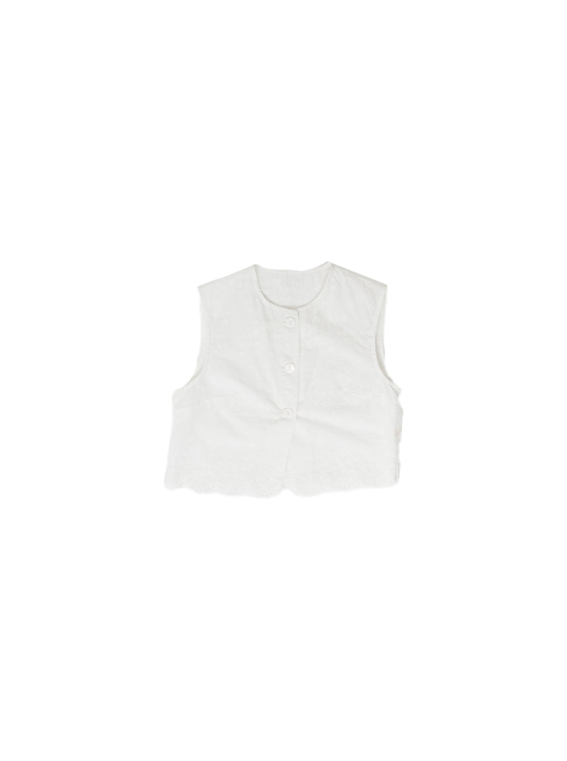 Scallop lace tops / White
