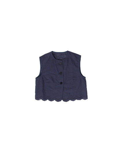 Scallop lace tops / Navy
