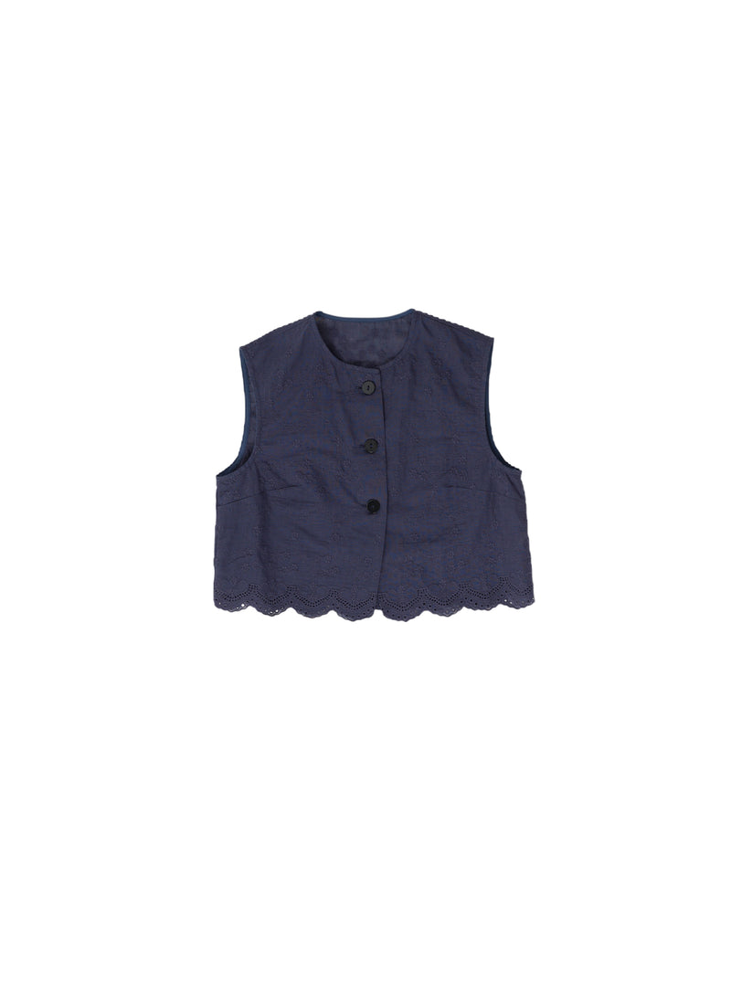 Scallop lace tops / Navy