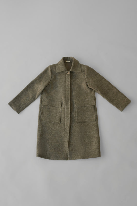 Mix wool soutien collar coat / nougat