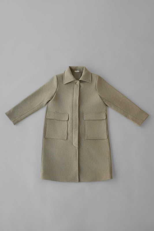 Mix wool soutien collar coat / cinnamon